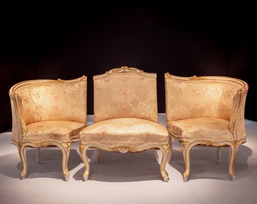 Canapé brisé en trois parties d'époque Louis XV - Sièges Style Louis XV