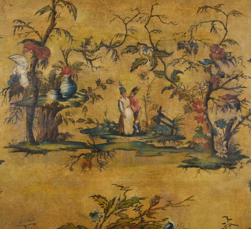 Grand tableau au décor chinoisant XIXe siècle - Tableaux et dessins Style 