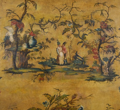 Grand tableau au décor chinoisant XIXe siècle - Tableaux et dessins Style 