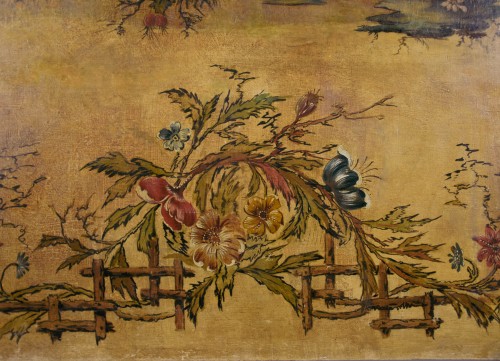 Tableaux et dessins Tableaux XIXe siècle - Grand tableau au décor chinoisant XIXe siècle