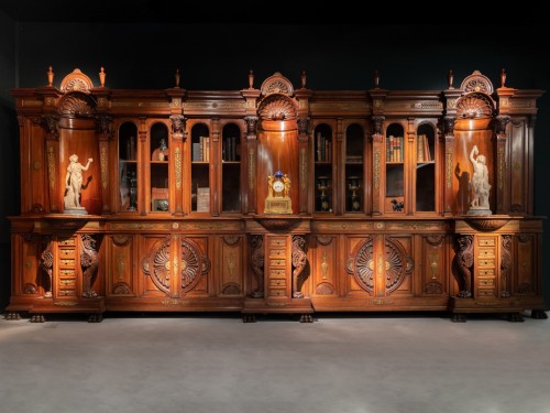 Mahogany bookcase mid 19th century - Furniture Style Louis-Philippe