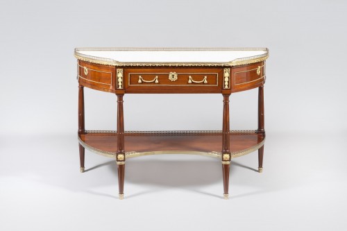 Louis XVI - Console desserte demi-lune Louis XVI estampillée de Pierre-François Guignard