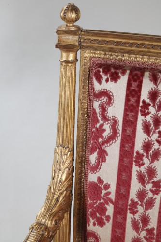 Louis XVI - Suite de quatre fauteuils Louis XVI estampillés de Henri Jacob