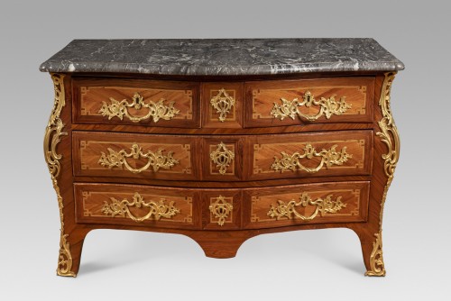 Louis XV - Commode Louis XV en bois de rose et de violette