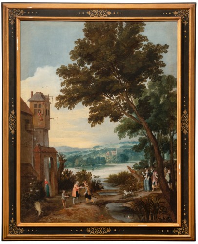 Philippe de Momper (Anvers 1598-1634) - Animated landscape - Paintings & Drawings Style Louis XIV