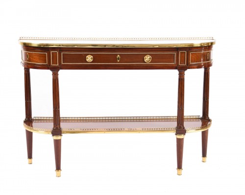 Louis XVI console mahogany and white marble by RVLC