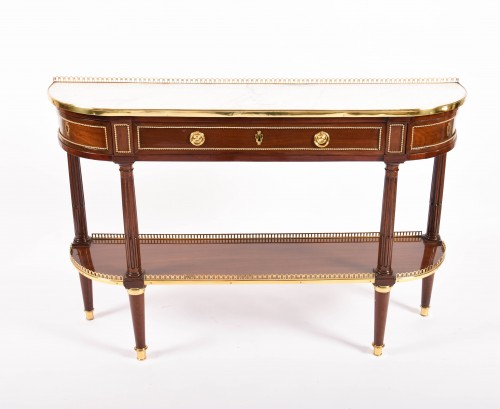 18th century - Louis XVI console mahogany and white marble by RVLC