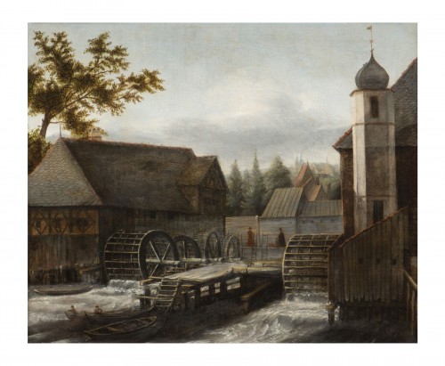 Jan Van Kessel (Amsterdam 1641 - 1680) - Le moulin à eau
