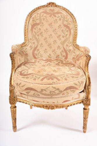 Paire de bergères Louis XVI - Sièges Style Louis XVI