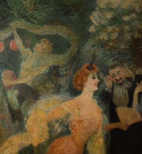 Tableaux et dessins Tableaux XIXe siècle - Bal d’été, attribué à Georges Alfred Bottini (1874-1907)