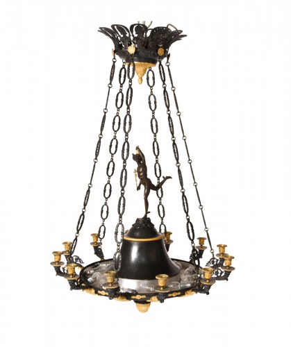 Empire chandelier with flying Mercury, Paris early 19th century