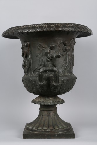 Antiquités - Vase Médicis en bronze fin XVIIIe siècle
