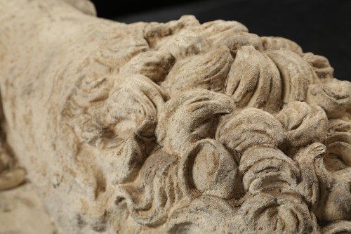  - Pair of lions in Tuffeau 19th century