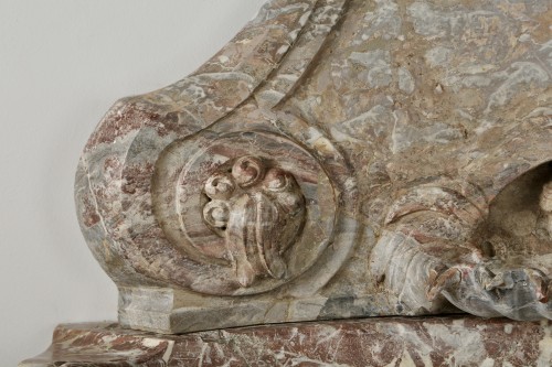 Antiquités - Fontaine murale en marbre Sarrancolin du dix-neuvième siècle