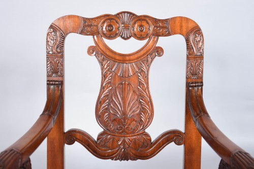 XIXe siècle - Six fauteuils en acajou Italie vers 1800