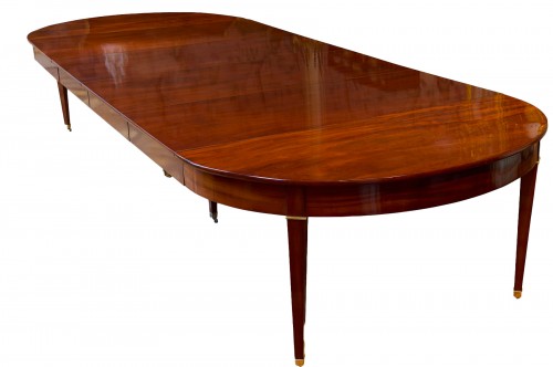Table Directoire en acajou avec quatre allonges