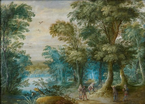 Jasper Van Der Lanen (1585 - 1634) - Paire de paysages - Tableaux et dessins Style 