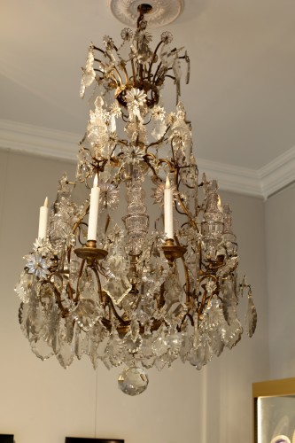 Louis XV - Lustre Louis XV à huit bras de lumière