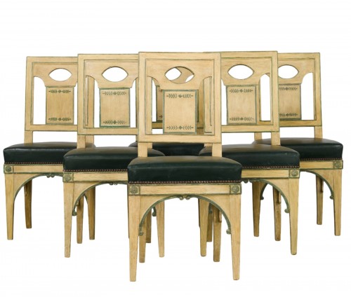 Set of seven Directoire period chairs by Jacques-Laurent Cosson