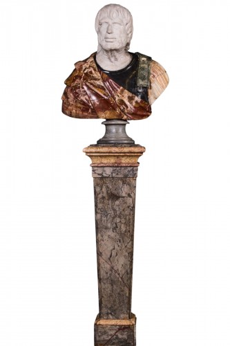 Grand buste de Sénèque sur piédestal