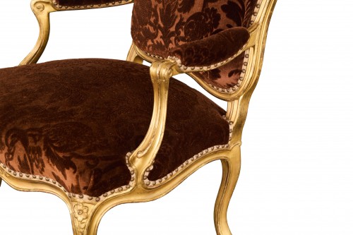 Paire de fauteuils Louis XV à la Reine estampillés Delanois - Louis XV