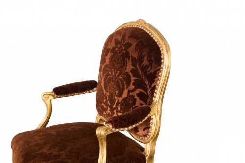Louis XV - Paire de fauteuils Louis XV à la Reine estampillés Delanois