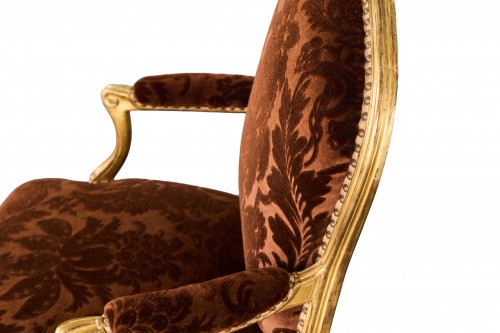 Antiquités - Paire de fauteuils Louis XV à la Reine estampillés Delanois