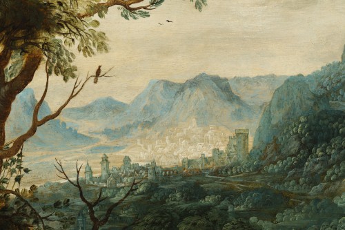 Tableaux et dessins Tableaux XVIIe siècle - Attribué à Abraham Govaerts (1600 – 1652)  La  chasse aux faucons