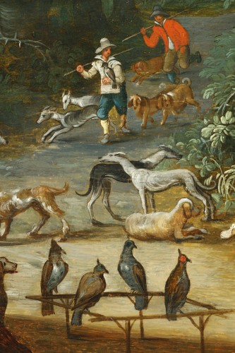 Attribué à Abraham Govaerts (1600 – 1652)  La  chasse aux faucons - 