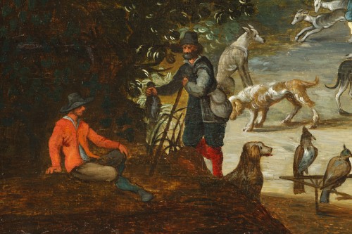  - Attribué à Abraham Govaerts (1600 – 1652)  La  chasse aux faucons