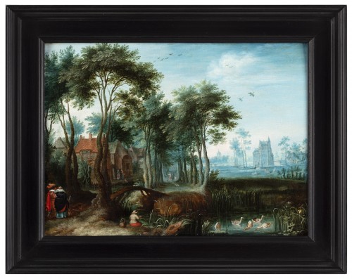 Tableaux et dessins  - Adriaen Van Stalbemt (1580 - 1662) Paysage avec un château