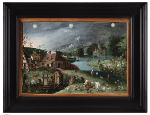 Ecole anversoise, vers 1600 - L’été avec les signes du zodiaque - Tableaux et dessins Style 