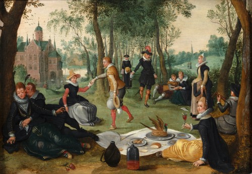 Sébastien Vrancx (1573–1647)?Allégorie du Printemps, pique-nique dans un parc