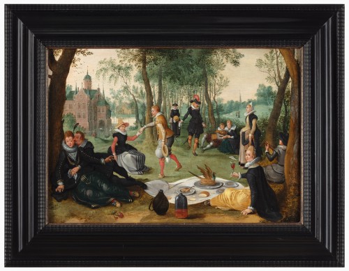 Sébastien Vrancx (1573–1647)?Allégorie du Printemps, pique-nique dans un parc - Tableaux et dessins Style 