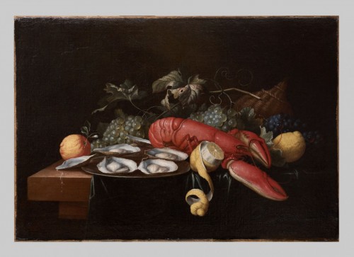 Alexander COOSEMANS (c. 1627— 1689) Nature morte aux fruits et homard - Tableaux et dessins Style 