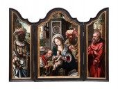 Triptyque de l’Adoration des Mages, École anversoise, d'après Pieter Coecke van Aelst