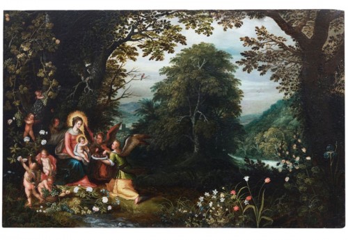 Adriaen van Stalbemt (1580 — 1662) Vierge à l’Enfant dans un paysage