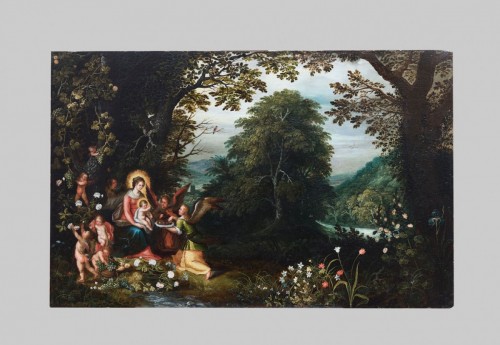 Adriaen van Stalbemt (1580 — 1662) Vierge à l’Enfant dans un paysage - Tableaux et dessins Style 