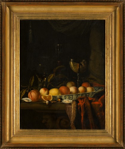 Hendrick VAN STREECK (1659–1719) Nature morte avec fruits, huitres et nautile - Tableaux et dessins Style 