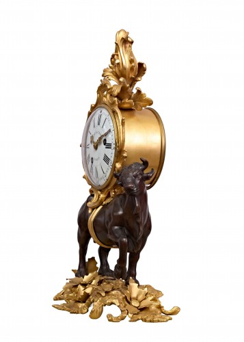18th century - Louis XV bull clock signed WALTRIN in PARIS