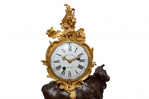 Louis XV bull clock signed WALTRIN in PARIS - Louis XV