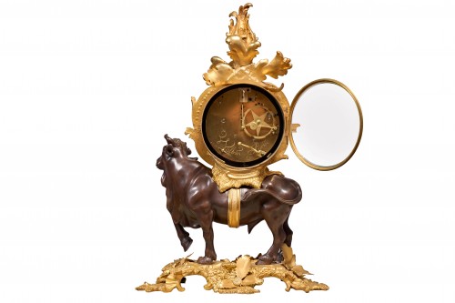 Antiquités - Louis XV bull clock signed WALTRIN in PARIS