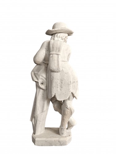 Antiquités - Paire de statues en marbre d’après Jean De Bologne XVIIIe siècle