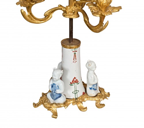 Lighting  - Bouillotte table lamp featuring Kangxi porcelain