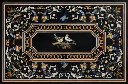 Pietra Dura Panel Mounted as a Coffee Table