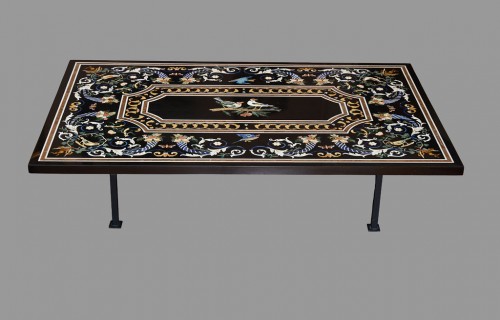 19th century - Pietra Dura Panel Mounted as a Coffee Table