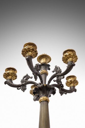 Pair of Restauration Period Candelabras signed Savart - Lighting Style Restauration - Charles X