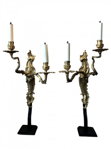 Pair of gilt bronze sconces