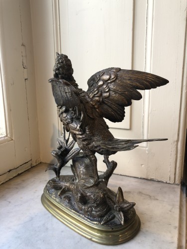 Sculpture  - Partridge by Eugène Delabrièrre (1829-1912)