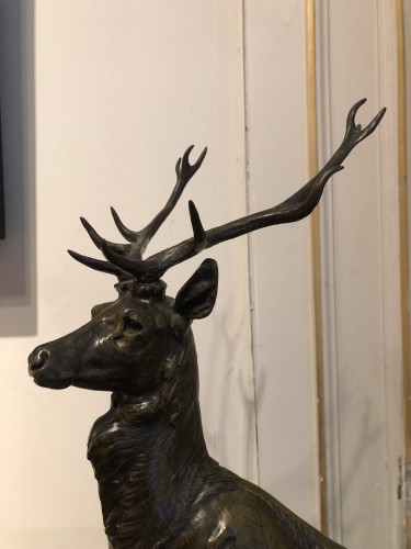 Sculpture  - Maximilien Fiot (1856–1953), Deer on the Lookout
